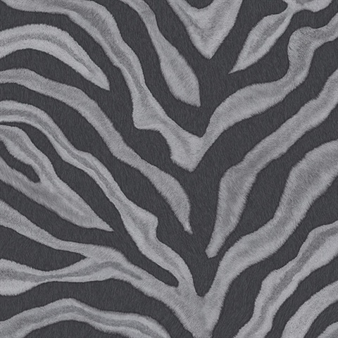 Black and Silver Zebra Print Wallpaper