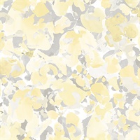 Bloom Wallpaper in Yellow & Grey