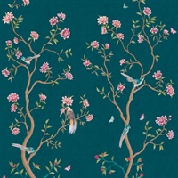Chinoiserie Mural Spring Blossom Wallpaper