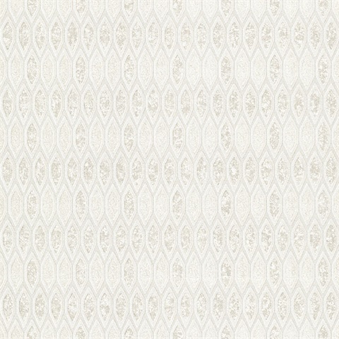 Damour Cream Hexagon Ogee Wallpaper