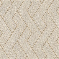 Ember Taupe Geometric Basketweave Wallpaper