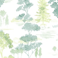 Forest Wallpaper in shades of Green