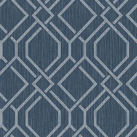 Frege Blue Trellis Wallpaper