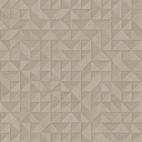Gallerie Beige Geometric Wood Wallpaper