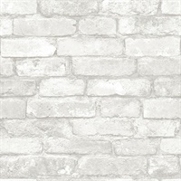 Grey and White Brick Peel & Stick Wallpaper