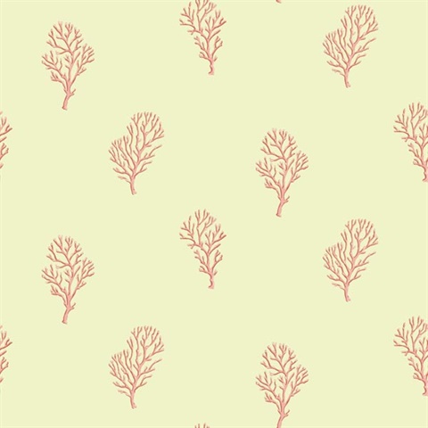 Islamorada Green Coral Branch Wallpaper