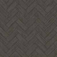Kaliko Dark Grey Wood Herringbone Wallpaper