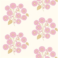Lilac Sienna StrawFlower Peel & Stick Wallpaper