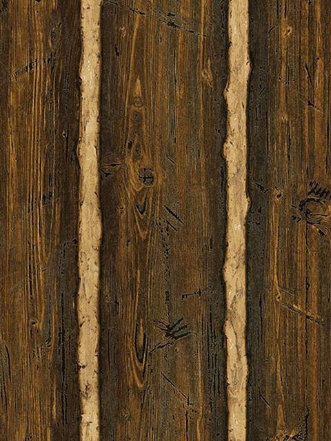 Log Cabin Brown Wood Paneling Wallpaper