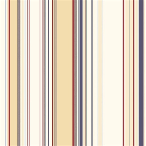 Lookout Navy Stripe Wallpaper