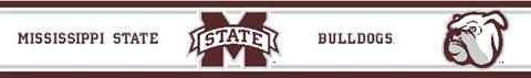 Mississippi St Peel and Stick Collegiate Wall Border