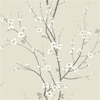 Monterey Ivory Floral Branch Wallpaper