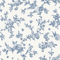 Nightingale Navy Floral Trail Wallpaper