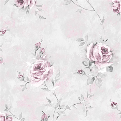 Painted Rose Trail Wallpaper