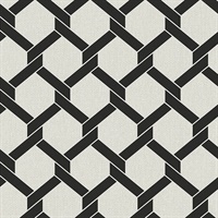 Payton Black Hexagon Trellis Wallpaper