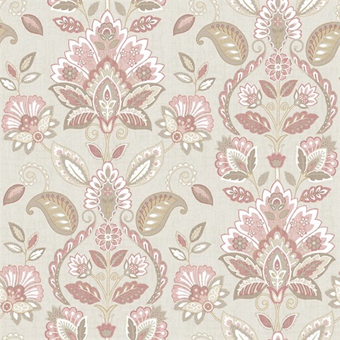 Hessle Pink Floral Wallpaper