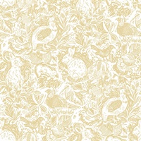 Revival Mustard Fauna Wallpaper