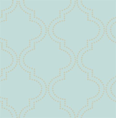 Tetra Turquoise Quatrefoil Wallpaper