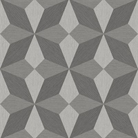 Valiant Grey Faux Grasscloth Geometric Wallpaper