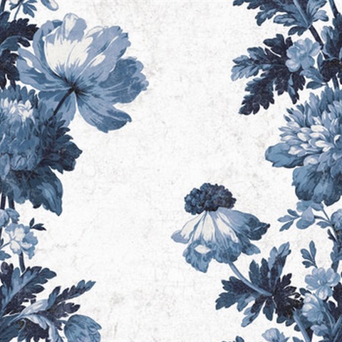 vintage floral wallpaper blue