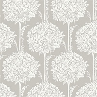 Zaria Grey Topiary Wallpaper