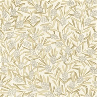 Zulma Gold Decorative Botanical Wallpaper