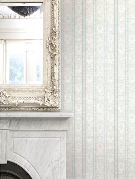 1730902 Traditional Crest Striped Wallpaper