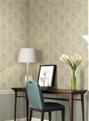 Taupe and Blue Damask JR5767