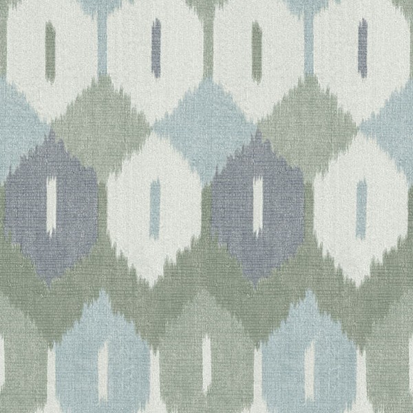 Abilene Sea Green Ikat Wallpaper