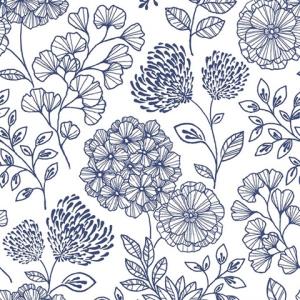 Ada Blue Floral Wallpaper