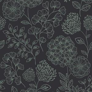 Ada Charcoal Floral Wallpaper