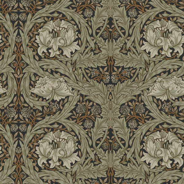 African Marigold Black Floral Wallpaper