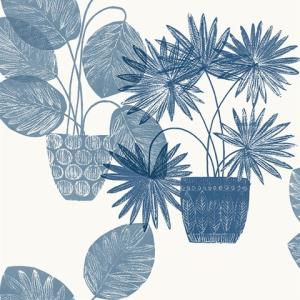 Aida Blue Potted Plant Wallpaper