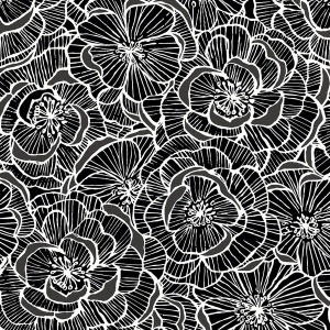 Alejandra Floral Metallic Charcoal & Black Wallpaper