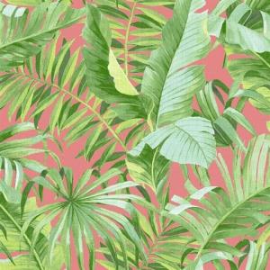Alfresco Coral Tropical Palm Wallpaper
