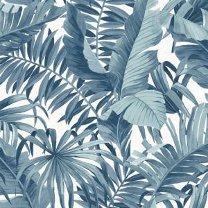 Alfresco Blue Tropical Palm Wallpaper