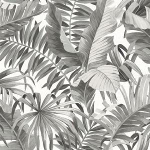 Alfresco Grey Tropical Palm Wallpaper