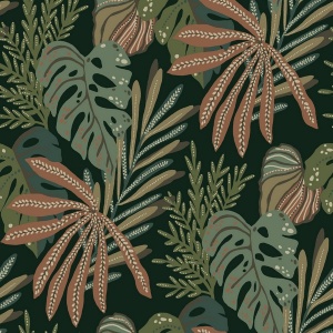 Alocasia Blue Tropical Foliage Wallpaper