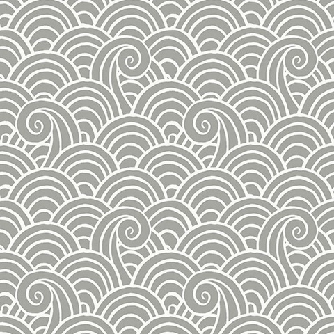Alorah Grey Wave Wallpaper