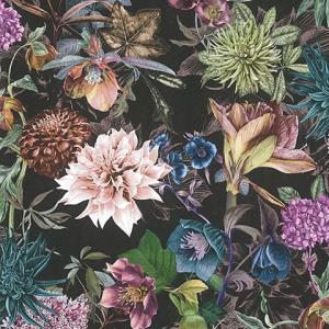 Althea Black Flower Garden Wallpaper