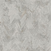 Amesemi Grey Distressed Herringbone Wallpaper