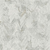 Amesemi Light Grey Distressed Herringbone Wallpaper