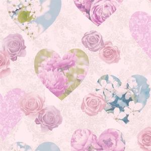 Amour Pink Floral Hearts
