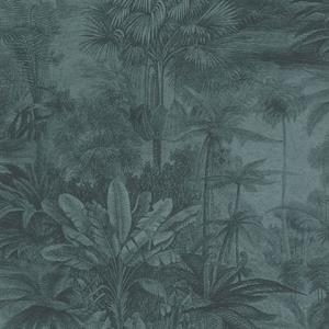 Anamudi Teal Tropical Canopy Wallpaper