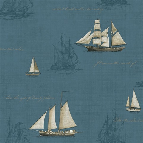 Andrew Blue Sailboat Wallpaper