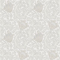 Anemone Dove Floral Trail Wallpaper