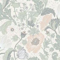 Anemone Light Grey Floral Wallpaper