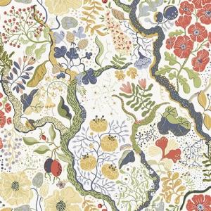 Ann Green Floral Vines Wallpaper