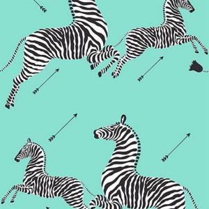 Aqua Zebra Safari Peel & Stick Wallpaper