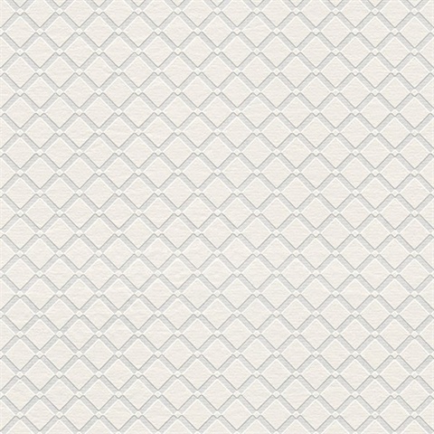 Armin White Diamond Trellis Paintable Wallpaper